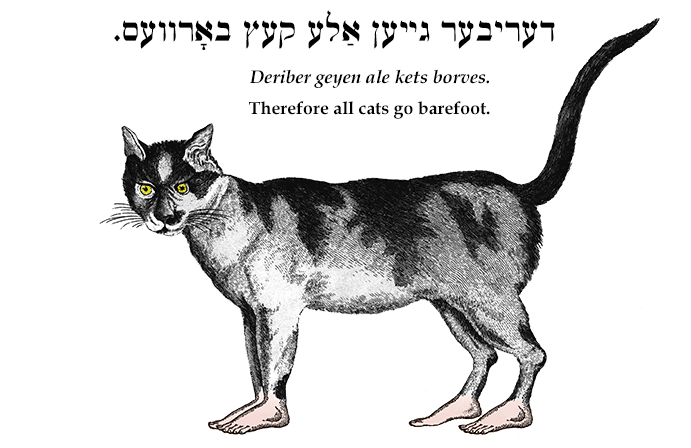 Yiddish: Therefore all cats go barefoot.