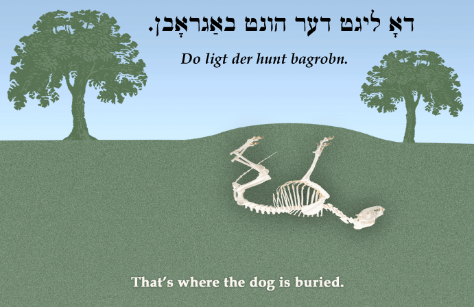 Yiddish: That's where the dog is buried.