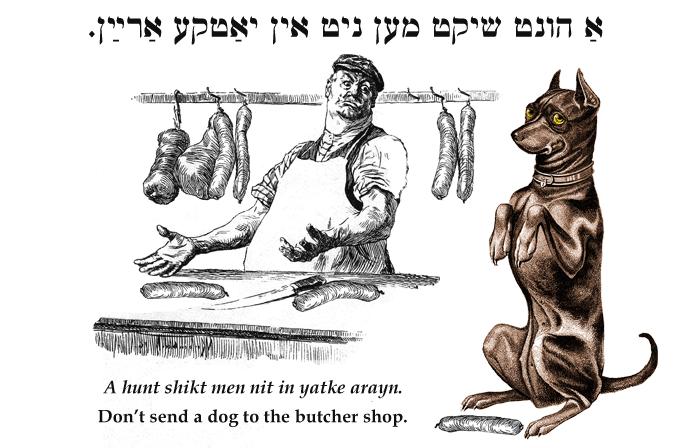 Yiddish: Don't send a dog to the butcher shop.