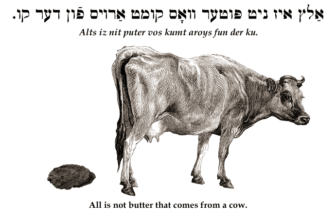 Yiddish: All is not butter that comes from a cow.